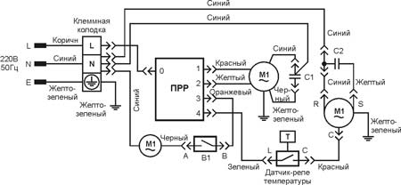 Rolsen RAW-08C, схема электрических соединений
