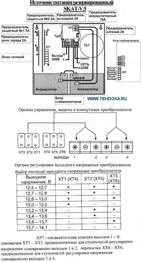 SKAT V-5 подключение, комутация