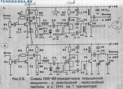 схемы УКВ ЧМ передатчиков повышенной мощьности с электронной перестройкой частоты