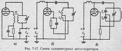 схемы одноконтурных автогенераторов